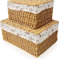 Wicker Baskets with Fabric Liner